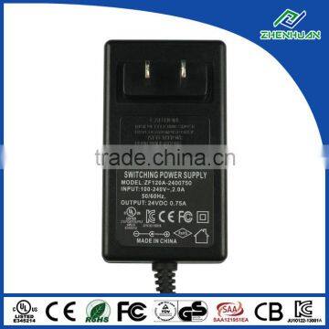 UL Certified Wall Mount 18W 24V 0.75A Power Adapter With US Plug Supplier's Choice photo-3