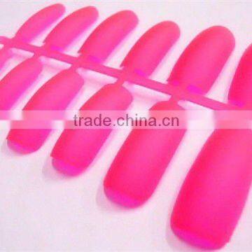 100Pcs Scrub French False Nail Tips Hot pink