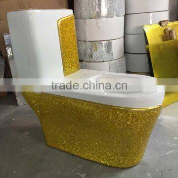 Glass gold color toilet Design new innovative products 2015