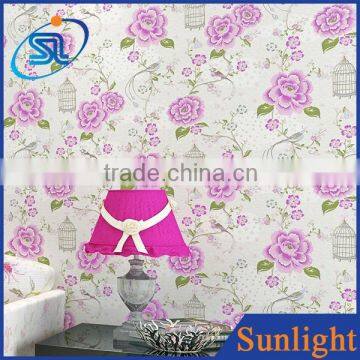 warm pastoral style printing non-woven wallpaper rose flower wallpaper bedroom