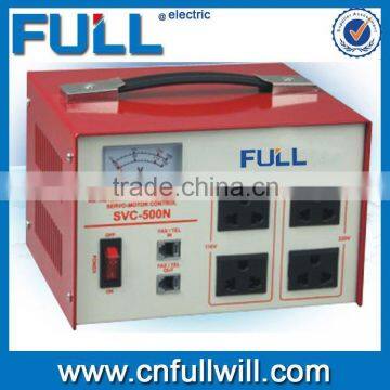 Hot sale SVC 500VA three phase motor control type automatic universal voltage stabilizer