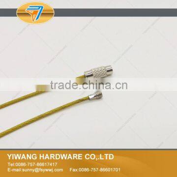 High Quality Yellow Stainless Steel Wire Keychain Cable Key Ring photo-3