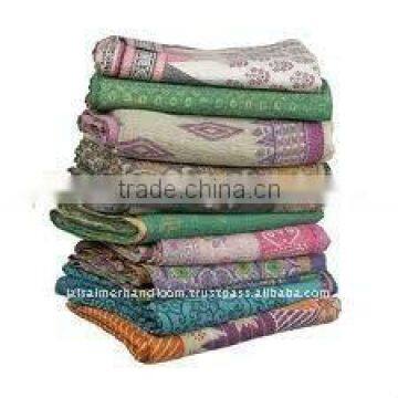 Vintage Handmade Cotton Kantha Quilt