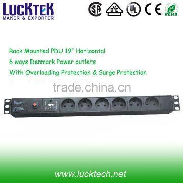 Denmark socket PDU with surge protection