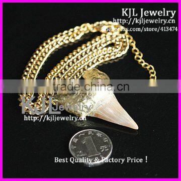 KJL-A143 real teeth necklace,shark tooth pendant womens chain necklace