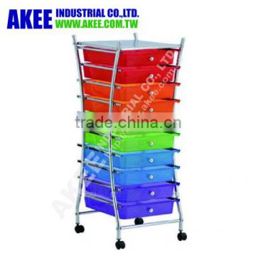 Colorful mobile storage cart with wheel home or office storage