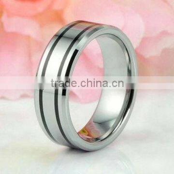 fashion grooved tungsten ring #44006