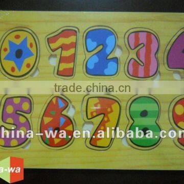 plywood colored number jigsaw puzzle learning toy for children