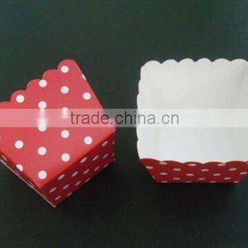 Red dots celebrate square Cupcake Liners Muffin cases