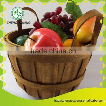 Wood weaving bushel basket use for fruit and grain harvest