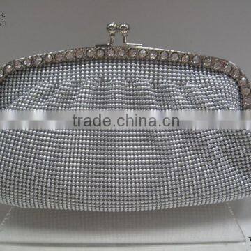 Hot sale Ladies beaded clutch bag with crystal frame