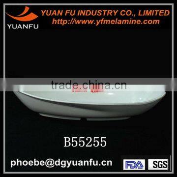 Boat shape melamine white boat shaped bowl