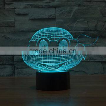 2016 New 3D Optical Night Light Turtle 7 RGB Light Colors 10 LEDs AA Battery or DC 5V Mixed Lot photo-2