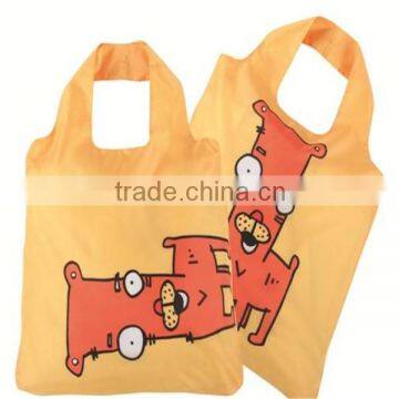 210D Orange Polyester Fodable Reusable Shopping Bag