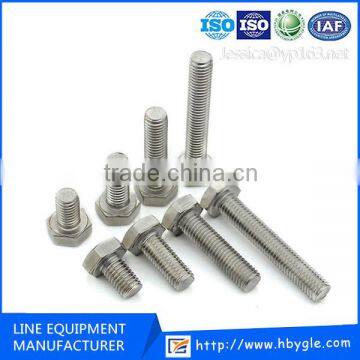 Wholesale Stainless Steel 201/304/316 hexagon bolt/HEX HEAD CAP SCREW/hex bolt