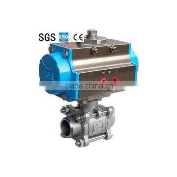 API 6D three pieces pneumatic ball Valve