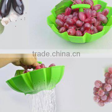 Multifunction Silicone Draining Basket Foldable basket