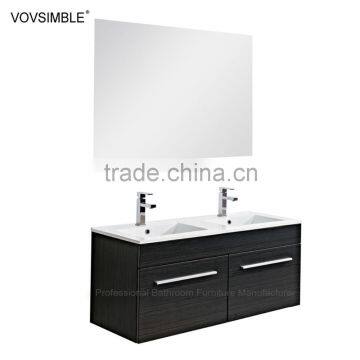 European elegant black fashion design modern style wall hanging bathroom vanity cabinet