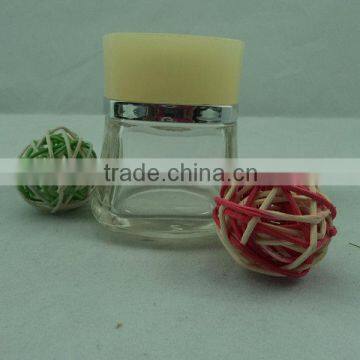 cosmetic package with special shape, high end eye cream jars,clear empty sunblocking cream jars with screen printing, creamjars