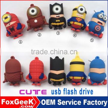 Computer Networking USB Flash Drive 1GB 2GB 4GB 8GB 16GBusb flash drive bulk Cartoon Superman spiderman