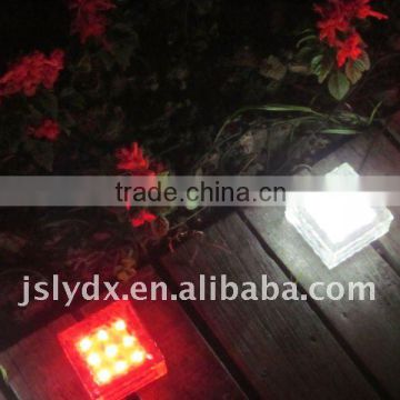 G Solar Ice Glass Brick LED Street light, solar garden light, underground paver light