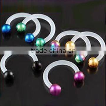 Acrylic UV Horseshoe Nose Lip Rings Body Piercing Jewelry