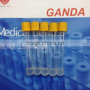 vacuum glass prp tube gel and 3.2% sodium citrate tube 16*100mm