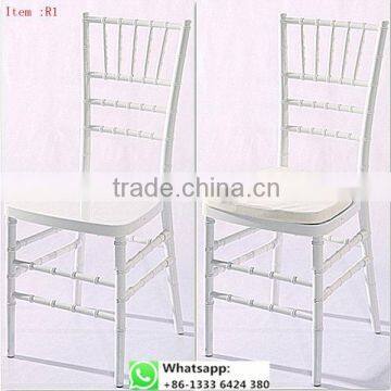 Quality factory supply acrylic resin acrylic white chiavari chair for wedding item: R1#