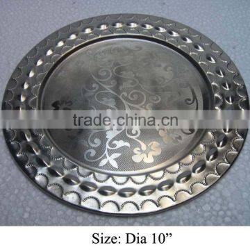 Designer silver charger plate, Wholesale charger plate, charger plate in bulk