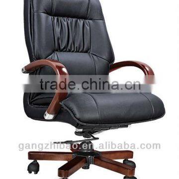 High qaulity big boss Guenine leather office chair/luxury wooden arms executive swivel office chair AB-014B