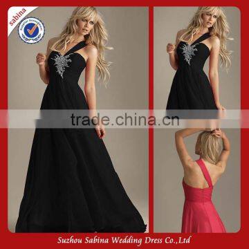 Se33 Sexty One Strap Flowing Empire A-Line Long Evening Dress