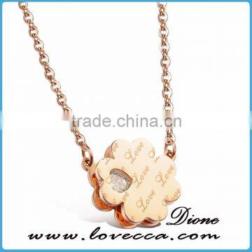 Wholesale China Jewelry Supplier Women Clover Crystal Fashion Necklace