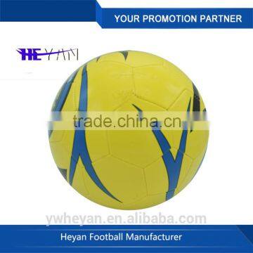 yellow color machine stitched pu matte size 5 football