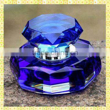 Custom Made Round Blue Glass Perfume Bottles For Wedding Decoration