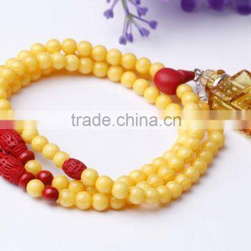 New Arrival Polyresin Imitation Beeswax Rosary, Beaded Essential Oil Aroma Diffuser Pendant Necklace Wholesales photo-2