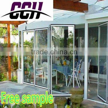 House Design Aluminum Bi Folding door, Aluminum Alloy Double Tempered Glazing folding door