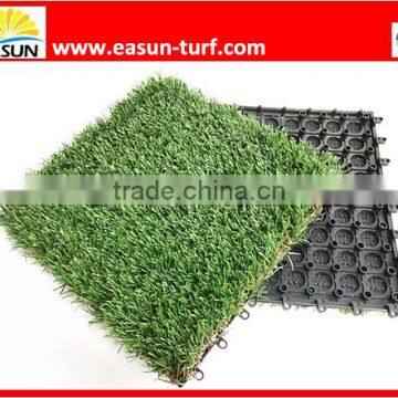 Plastic Flooring cover interlocking synthetic turf tile