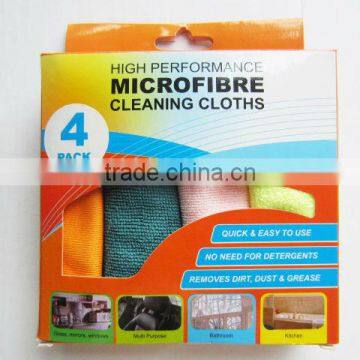 4 pack high performance microfiber cleanning cloth