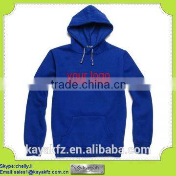 Customized cotton thick fleece blue sport hoodies