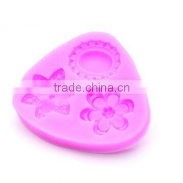 Three pcs flower silicone fondant mold