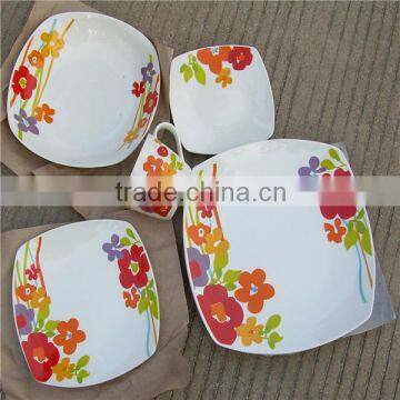 20pieces Square Dinner Set of Dishes White , china porcelain dinnerware set