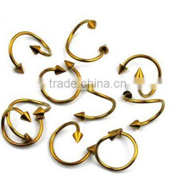 Fashion Body Piercing Stainless Steel gold nose ring