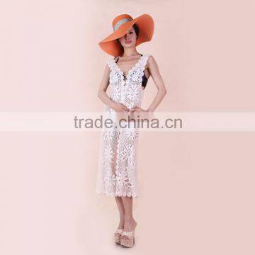 2016 Summer sexy lace hollow out long lace dress designs