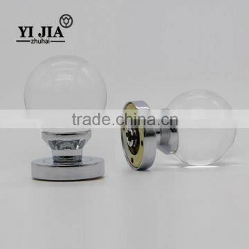 2 3/8 inch brass base polished chrome globe shape glass door handles and locks