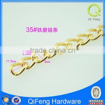 Light gold color metal handbag chain decorative metal chains for bags