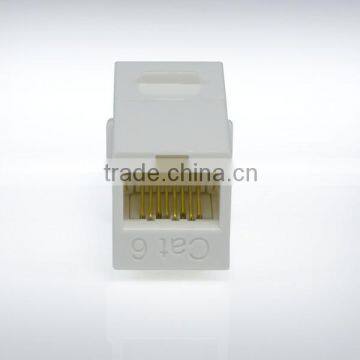 RoHS2 RJ45 Cat6 180 Degree Unshielded UTP Straight Keystone Coupler photo-4