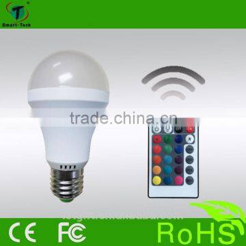 Excellent IR remote control E27 color change rgbw led light bulb with energy saving