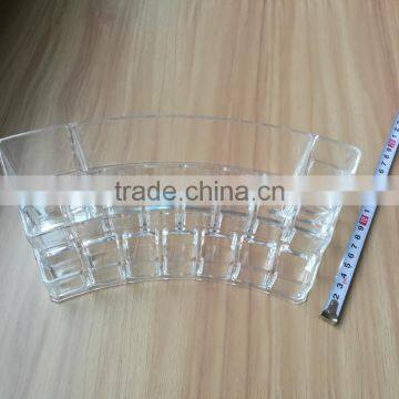 Wholesale Fan Shaped Clear Cosmetic Acrylic Makeup Organizer With 18 Grids for Store Jewelry Cosmetic