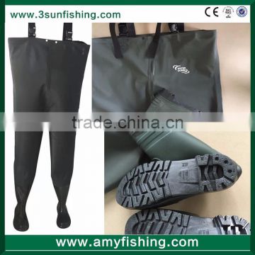 high quality china waterproof fishing wader 100% PVC green chest