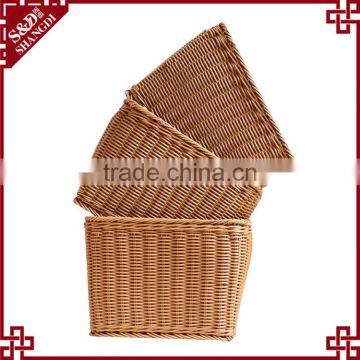 Simple Design PE Wicker Hand Woven Rectangular Shape Bathroom Dirty Clothes Basket photo-4
